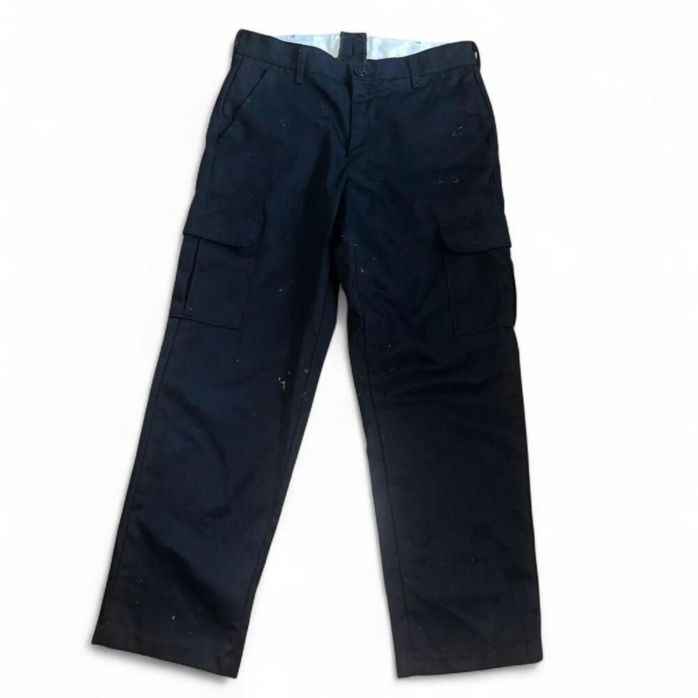 Red Kap Men's Black Cargo Industrial Workwear Pants SZ 33"